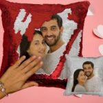Square Shape Magic Cushion in White-Pink Color